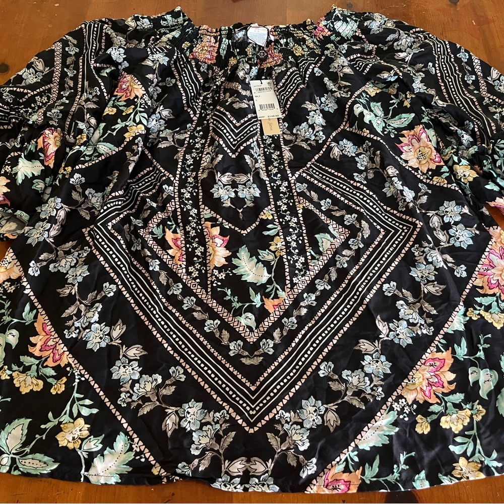 NWT Nanette Lepore Swimwear Tropical Floral Cover Up Sz Large